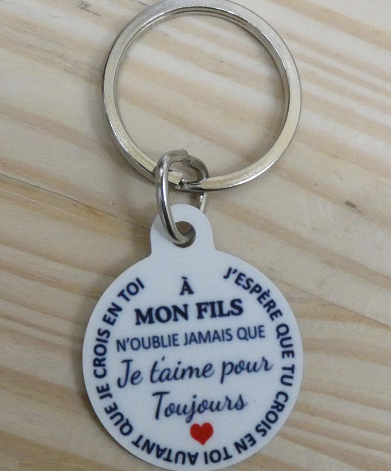 Porte-clés français à mon fils et ma fille, je t'aime pour toujours, cadeau  inspirant